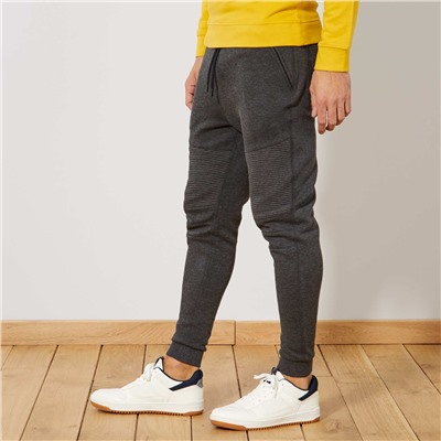 Спортивные брюки со строчкой и молниями - серый