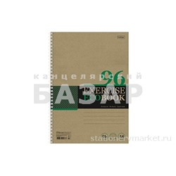 Тетрадь А4 96л. HATBER гребень, клетка, обложка крафт, подложка, Экобук (4 вида в спайке), 96Т4В1гр