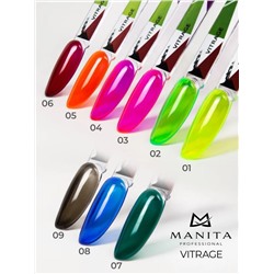 Manita Professional Гель-лак для ногтей c эффектом витража / Vitrage №03, ярко-розовый, 10 мл