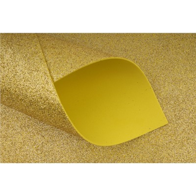 Фоамиран EVA глиттерный (светло-золотой) 2мм 20см*30см упак.10шт