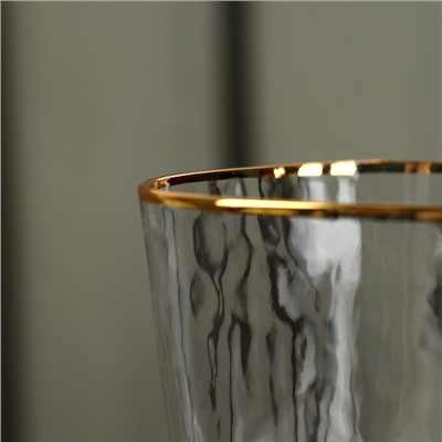 Бокал из стекла для вина Magistro «Жемчуг», 300 мл, 8,5×22 см, форма треугольник, с золотой отводкой