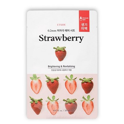 Тканевая маска для лица с экстрактом клубники 0.2 Therapy Air Mask Strawberry, Etude House, 20 мл