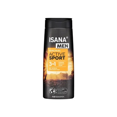 Гель д/душа ISANA MEN Duschgel 3in1 Active Sport/Активный спорт /300мл