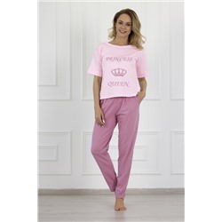 Костюм 706 Каролина №1 (футболка+брюки) розовый