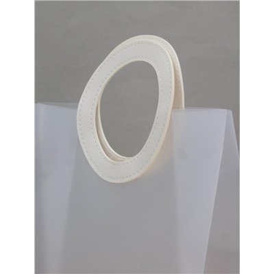 Пакет подарочный (M) "Round handle", white (28*23*11)