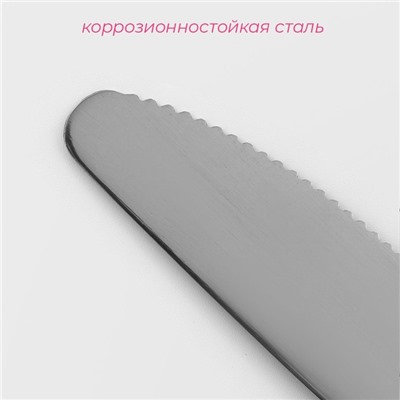 Нож столовый из нержавеющей стали Доляна «Нордик», длина 20,2 см, толщина 2 мм, цвет серебряный