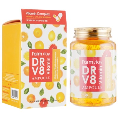 Ампульная сыворотка с витаминами DR-V8 Vitamin Ampoule, FARMSTAY  250 мл