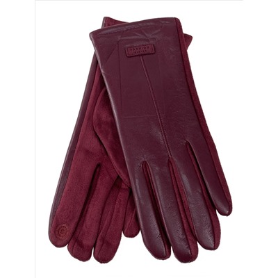 Классические перчатки женские, цвет бордовый