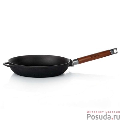 Сковорода чугунная с деревянной ручкой, диаметр 26 см арт. 0126
