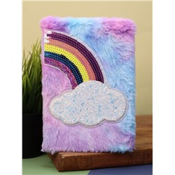 Блокнот плюшевый «Rainbow cloud», pink mix, 22 х 15 см, плотность 80 гр.