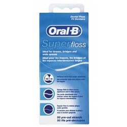 Нить зубная Oral-B Super Floss СУПЕРФЛОСС, 50 нитей