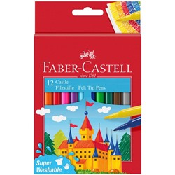 Фломастеры Faber-Castell "Замок", 12цв., смываемые, картон, европодвес