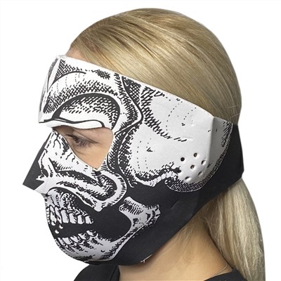 Полнолицевая антивирусная маска Skullskinz Skeleton - Яркий дизайн, высокая степень защиты от коронавируса, пыли, влаги, ветра, простота в использовании. Многоразовая маска изготовлена из неопрена. Ограниченная поставка в Россию по специальной цене №21
