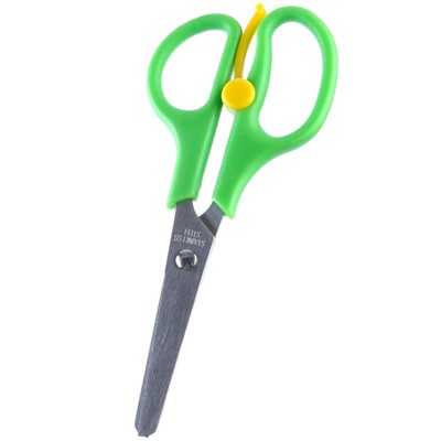 Ножницы детские 13 см, безопасные,  пластиковые ручки с фиксатором, МИКС