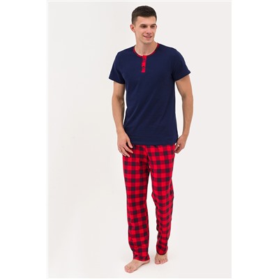 Пижама ПЖМК-421 5004 (Чёрно-синий) 3028 (Красный)