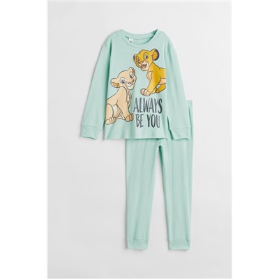 Printed cotton jersey pyjamas