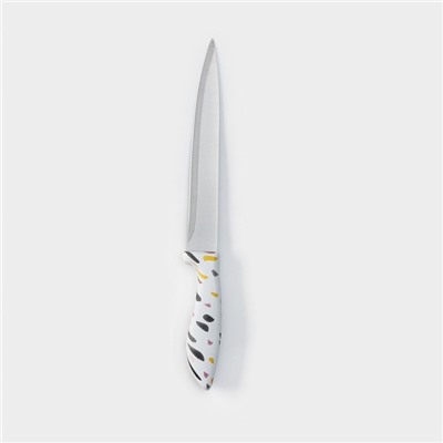 Нож разделочный Доляна Sparkle, цвет белый