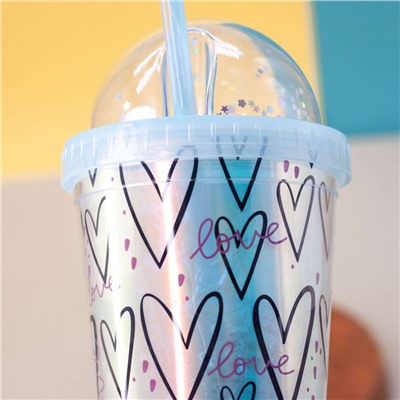 Тамблер "Love heart", blue (450 ml)