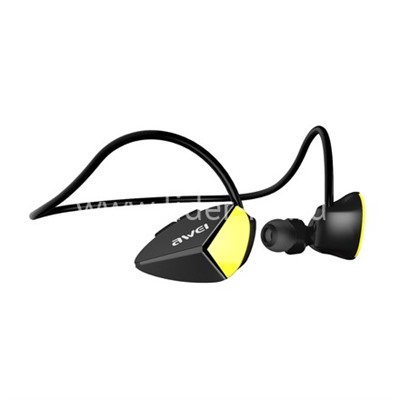 Наушники MP3/MP4 AWEI (A887BL) SPORT Bluetooth вакуумные черный/желтый