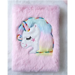 Блокнот плюшевый «Dreamy unicorn», pink, 21,5х15 см, плотность 70 гр.