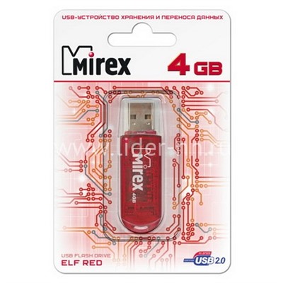 USB Flash 4GB Mirex ELF RED