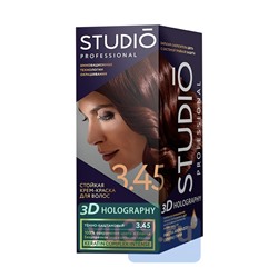 Крем-краска Studio Professional для волос цвет: 3.45 Темно-каштановый, 50/50/15 мл.