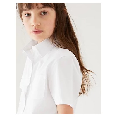 2pk Girls’ Pure Cotton School Shirts (2-18 Yrs)