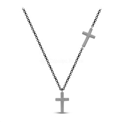 Колье кресты из серебра родированное N10156р