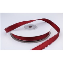 Декоративная лента с люрексом (бордовый, серебро), 10мм * 20 ярдов (+-1)