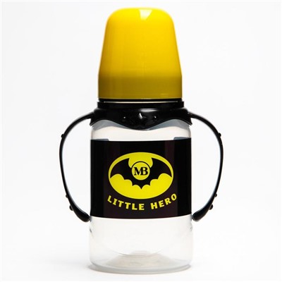 Бутылочка для кормления Little hero, классическое горло, от 0 мес, 150 мл., цилиндр, с ручками