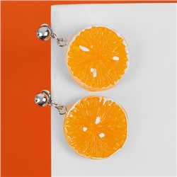 Серьги пластик "Вкусности" апельсинка, цвет жёлтый