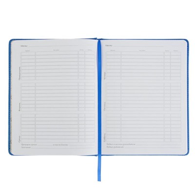 Дневник универсальный для 1-11 классов, 48 листов VELVET, твердая обложка, искусственная кожа, термотиснение, ляссе, блок 70 г/м2, ярко-синий