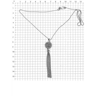Колье из серебра родированное - 45 см
