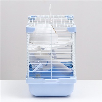 Клетка для грызунов укомплектованная, 23 х 19 х 28 см, голубая