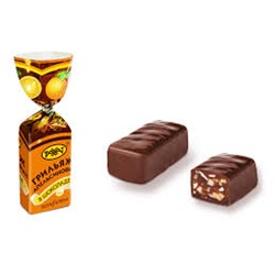 Грильяж АПЕЛЬСИНОВЫЙ в шоколаде конфеты, Рахат