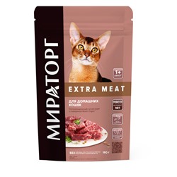 Сухой корм.Extra Meat д/домаш.кошек старше 1года с говядиной Black Angus 0,19кг.1/14 к.1010026742