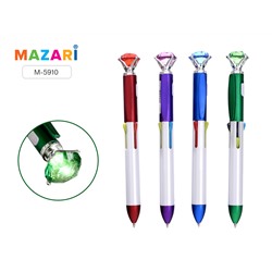 Ручка шариковая автоматическая Mazari LAMAGIA 4-х цв с фонариком синяя 0.7 mm M-5910/50/Китай
