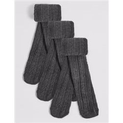 3pk of Cable Knit Tights