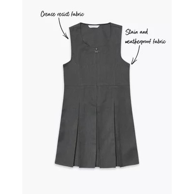 Girls' Plus Fit Pleated School Pinafore (2-12 Yrs)