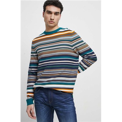 Sweter bawełniany męski wzorzysty kolor multicolor