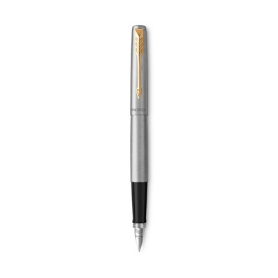 Набор Parker Jotter Core FK691 Stainless Steel GT ручка перьевая + ручка шариковая, корпус из нержавеющей стали