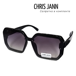 Очки солнцезащитные CHRIS JANN с салфеткой, женские, чёрные, 31930А-CJ0677, арт.219.077