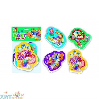 Мягкие пазлы Baby Puzzle "Чудо зоопарк" 4 картинки, 12 эл. VT1106-60, VT1106-60