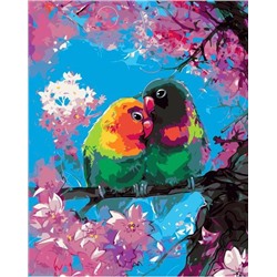 Картина по номерам 40х50 - Милые попугайчики