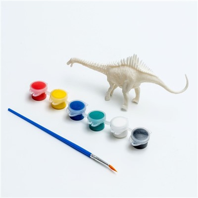 Набор для творчества «Раскрась спинозавра», краска 6 цветов по 2 мл, кисть