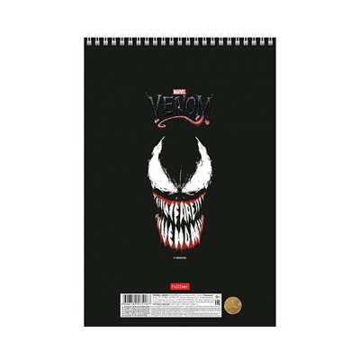 АЛЬБОМ для рисования 30л А4ф перфорация на отрыв на спирали 5 диз.в блоке серия  -Venom- Человек-паук ( MARVEL)