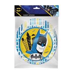 Набор бумажных тарелок 6 шт. "Batman", желтый (d=180 мм)