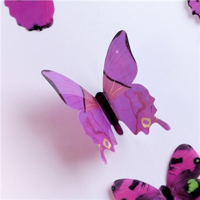 Набор для украшения «Бабочки», 12 шт, цвет фиолетовый