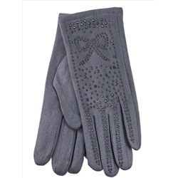 Женские перчатки из велюра, цвет светло серый