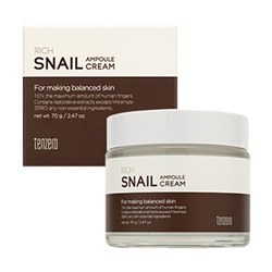 Ампульный крем Антивозрастной с Муцином улитки, Rich Snail Ampoule Cream, TENZERO, 70 г